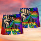 Rainbow Pride Beach Shorts Pattern Detail For Casual Outings And Bright Seasonal Outfits