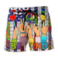 Rainbow Pride Be Kind Beach Shorts Design Detail For Resort And Beach Day Style