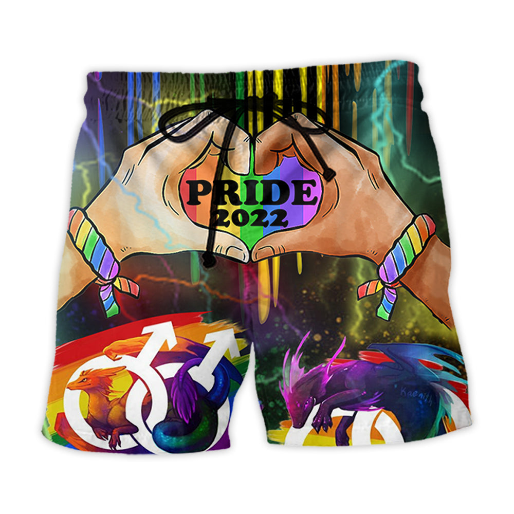 Rainbow Pride Skull Colorful Beach Shorts For Halloween Vacation And Festival Style
