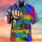 Rainbow Pride Hand Hawaiian Shirt For Summer Events And Casual Outdoor Wear