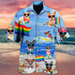 Rainbow Pride Jack Russell Terrier Hawaiian Shirt Pattern View For Relaxed Warm Weather Outfits