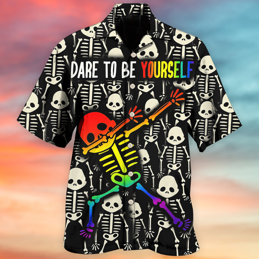 Rainbow Pride Dare Hawaiian Shirt For Summer Vacation And Beach Travel