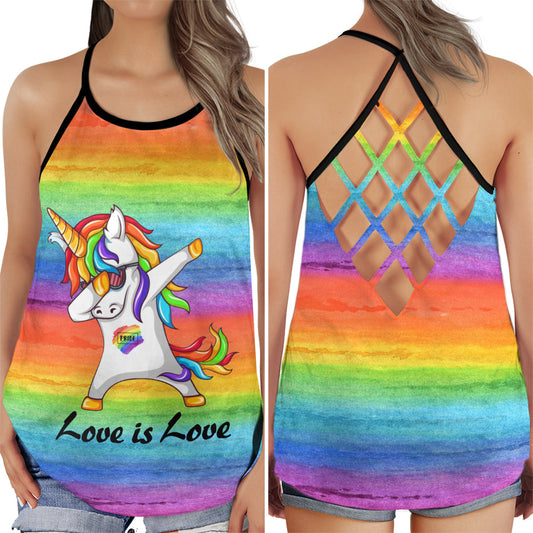 LGBT Unicorn Colorful Love Forever Fantasy Pride Art Hollow Tank Top For Community Events And Positive Support