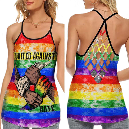 LGBT United Against Hate Hollow Tank Top For Community Events And Positive Support