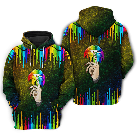 Pride Lips Hand Hoodie For Inclusive Celebrations Travel And Positive Casual Wear