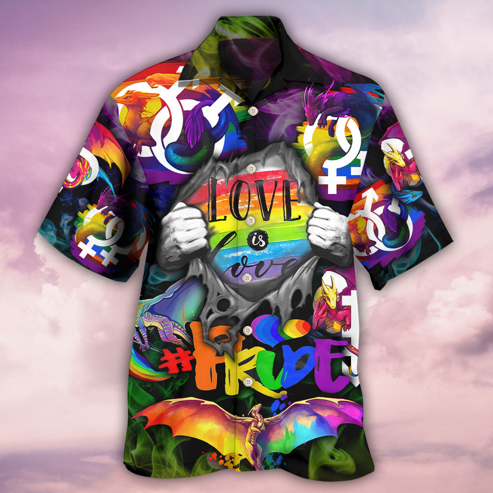 Rainbow Pride Equality Hawaiian Shirt For Coastal Travel, Casual Events, And Comfortable Summer Wear