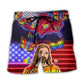 LGBT Pride Independence Day Neon Beach Shorts Design View For Poolside Relaxation And Holiday Trips