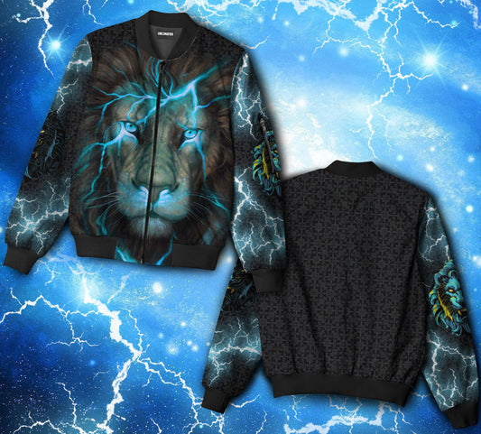 Lion blue light limited - Bomber jacket - BOMJ03TNH310821-Owls Matrix