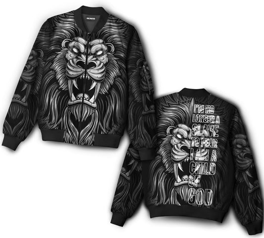 Lion child of god black style - Bomber jacket - BOMJ04TNH060921-Owls Matrix