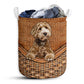 Labradoodle Dog Rattan Texture Laundry Basket For Bathroom Bedroom Storage