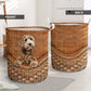 Labradoodle Dog Rattan Texture Laundry Basket For Room Home Organizer