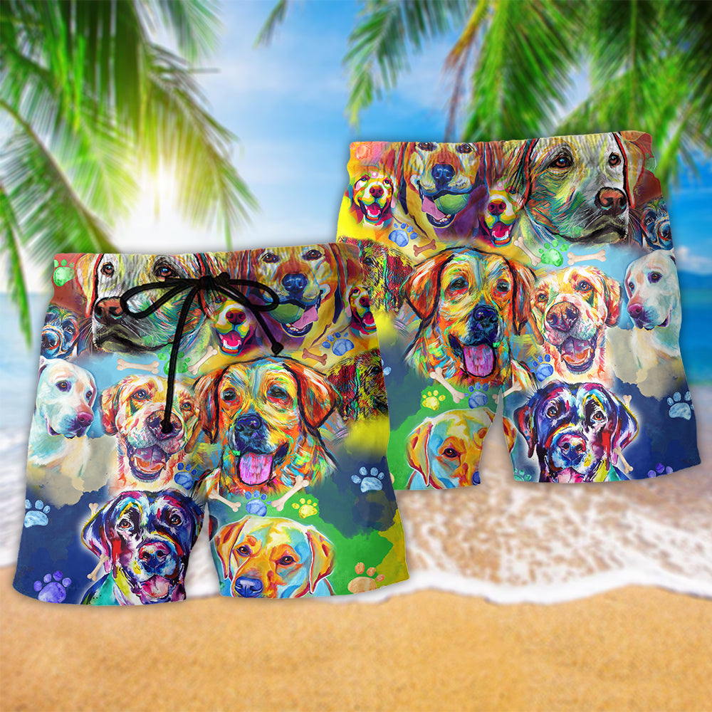 Labrador Dog Love Color Beach Shorts For Warm Weather Travel And Everyday Comfort