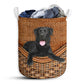 Labrador Retriever Dog Rattan Texture Laundry Basket For Bathroom Bedroom Storage