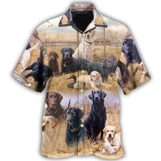 Labrador Retriever Hunting Dog Theme Hawaiian Shirt For Coastal Getaways, Outdoor Gatherings, And Thoughtful Gift Giving