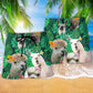 Llama Cute Love Tropical Green Beach Shorts Design View For Comfortable Resort And Beach Styling