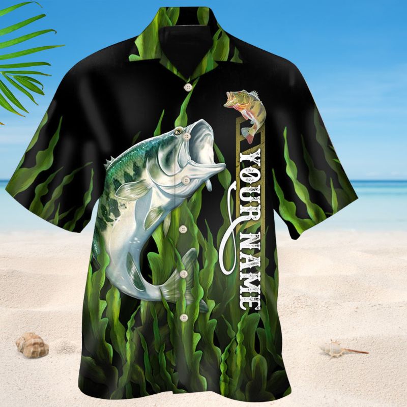 Largemouth Bass Fishing Hawaiian Shirt For Resort Trips, Coastal Parties, And Warm Weather Style
