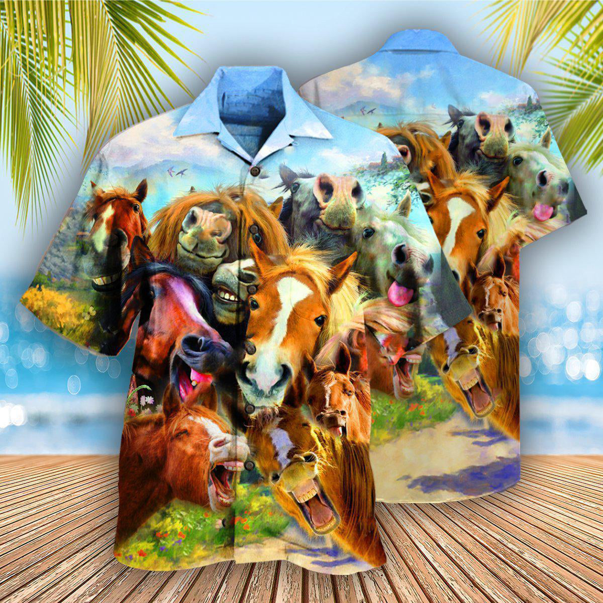 Horse Laughing Beautiful Hawaiian Shirt For Beach Parties And Weekend Getaways