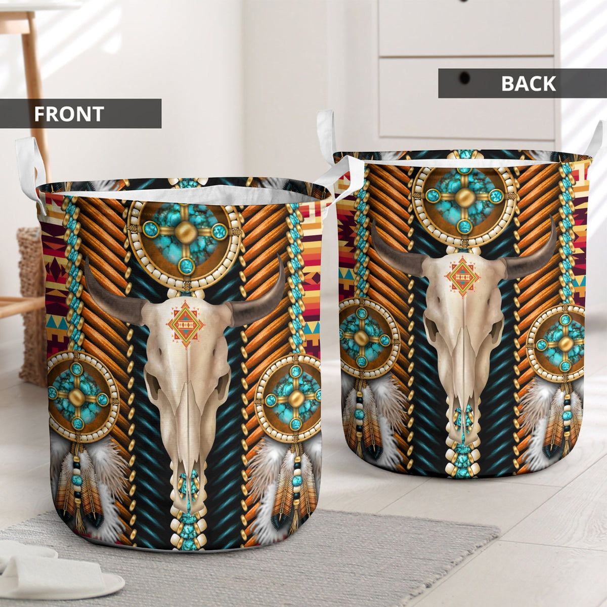 Native Apache Pattern Style Laundry Basket For Laundry Room Bathroom Bedroom And Everyday Home Organization