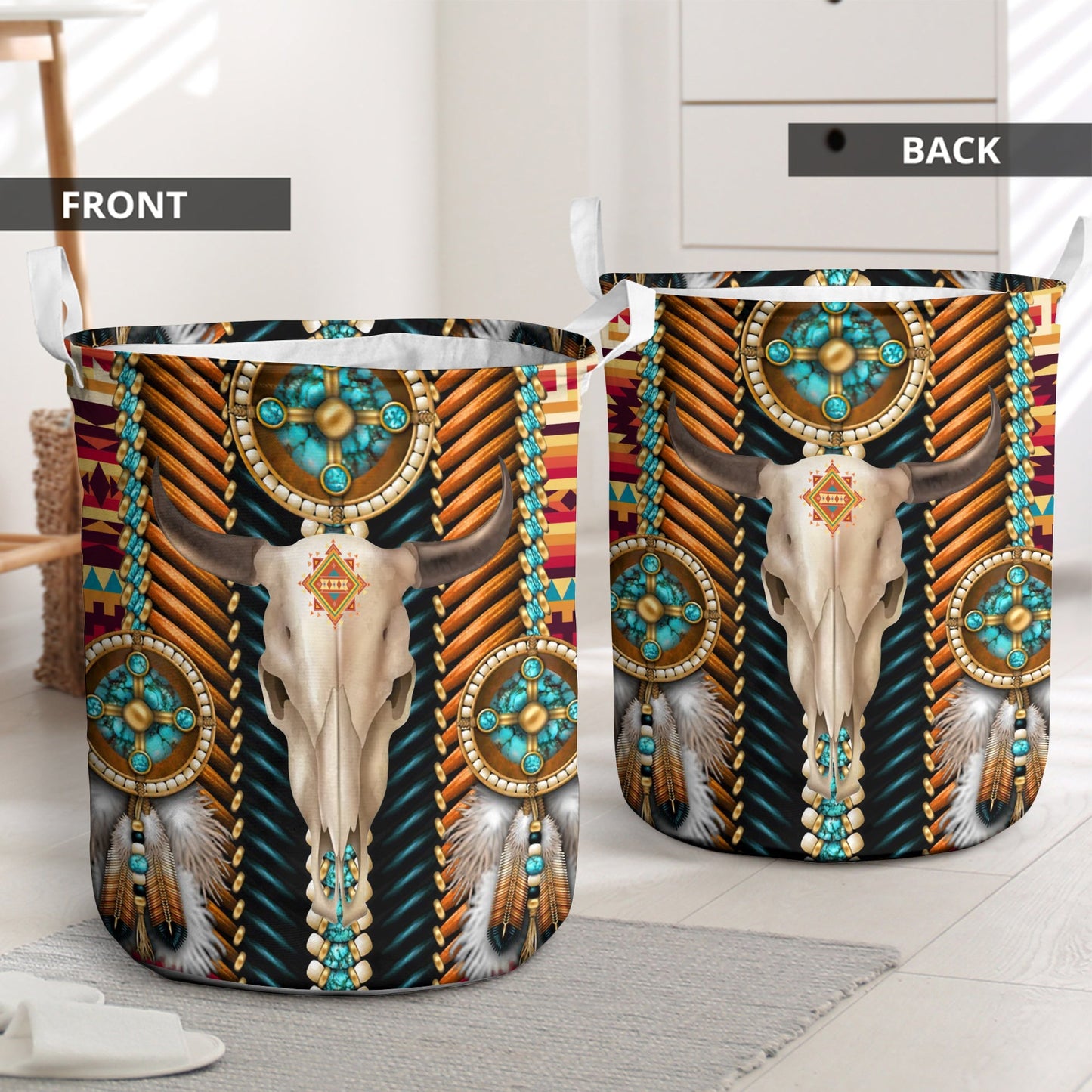 Native Apache Pattern Style Laundry Basket For Laundry Room Bathroom Bedroom And Everyday Home Organization