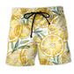Summer Lemon Beach Shorts For Holiday Cruises And Relaxed Casual Wear