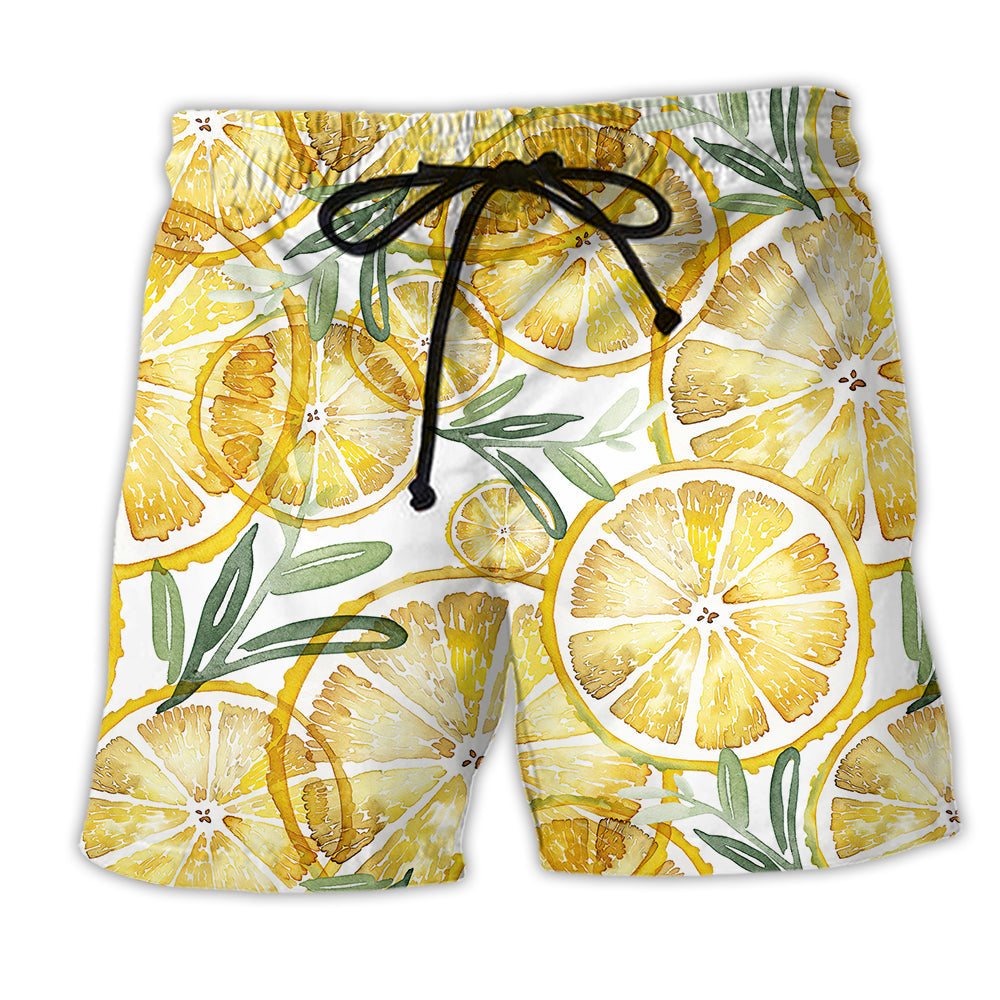 Summer Lemon Beach Shorts For Holiday Cruises And Relaxed Casual Wear