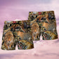 Leopard Into The Jungle Beach Shorts Pattern Detail For Sunny Outdoor Activities