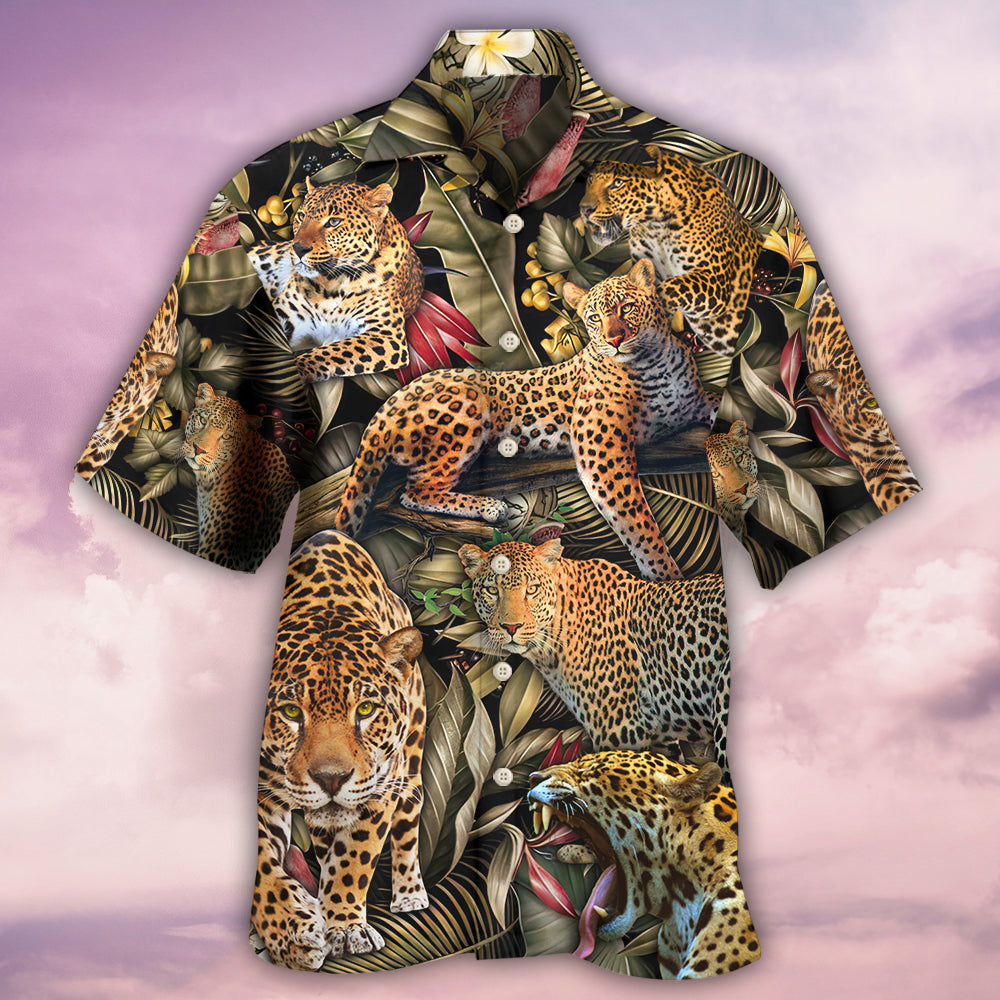 Leopard Jungle Hawaiian Shirt Design View For Resort Travel And Thoughtful Gifting