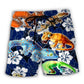 Leopard Gecko Blue Tropical Flower Lover Beach Shorts For Summer Vacation And Coastal Travel