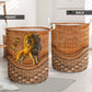Leo Zodiac Rattan Texture Laundry Basket For Room Home Organizer