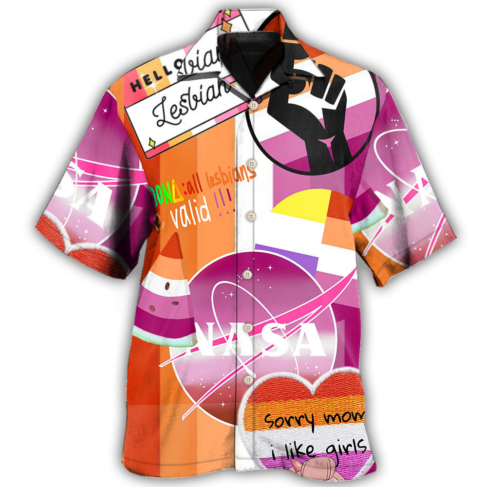 Rainbow Pride Lesbian Humor Hawaiian Shirt For Coastal Travel, Casual Events, And Comfortable Summer Wear