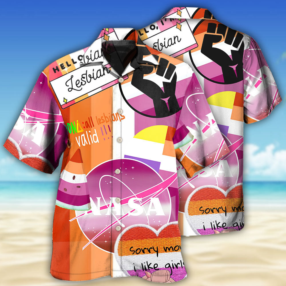 Rainbow Pride Lesbian Humor Hawaiian Shirt For Coastal Travel, Casual Events, And Comfortable Summer Wear