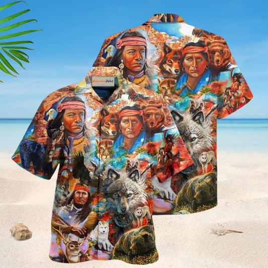 Native Inspired Let The Spirits Guide You Hawaiian Shirt For Summer Vacation Beach Travel And Relaxed Casual Wear