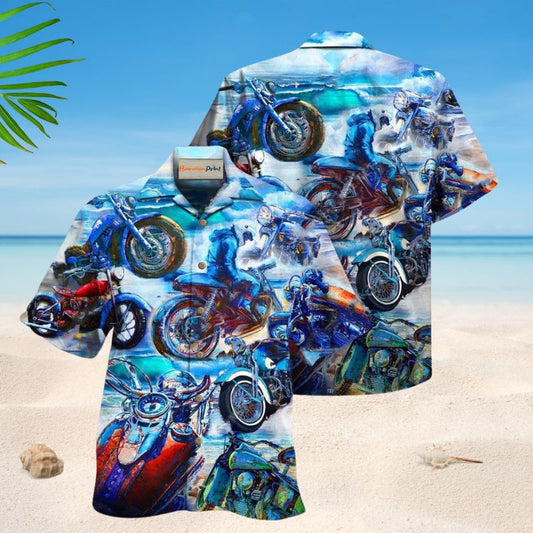 Motorcycle Let Us Ride To The Beach Hawaiian Shirt For Summer Vacation Beach Travel And Relaxed Casual Wear