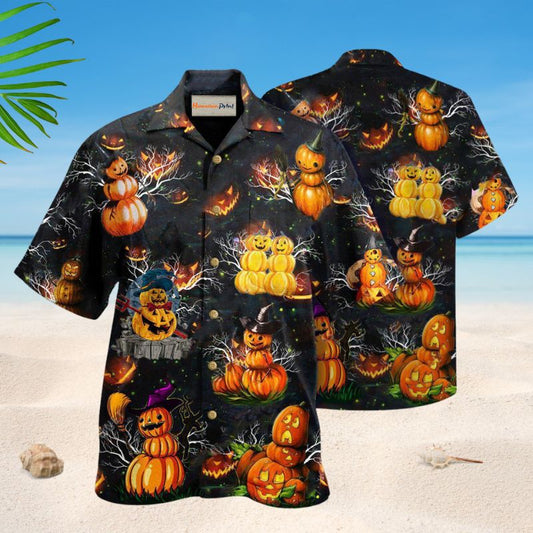 Glowing Halloween Party Hawaiian Shirt For Island Getaways Holiday Parties And Relaxed Vacation Wear