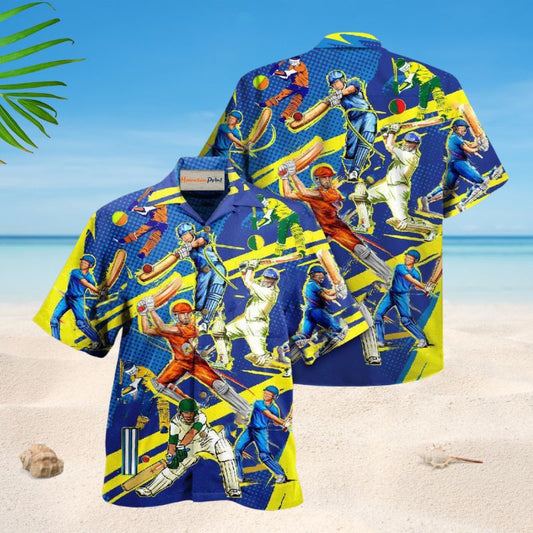 Cricket Game Day Hawaiian Shirt For Island Vacations Warm Weather Events And Relaxed Everyday Style