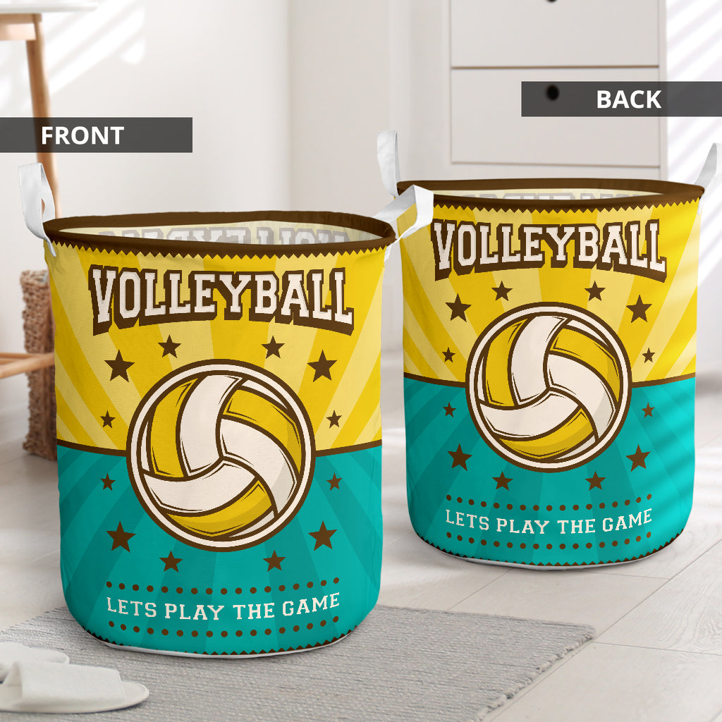 Volleyball Lets Play Volleyball Laundry Basket For Room Home Organizer