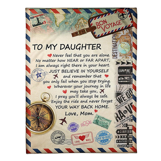 Letter Just Believe In Yourself Daughter Gift Flannel Blanket For Cozy Bedroom Sofa Decor