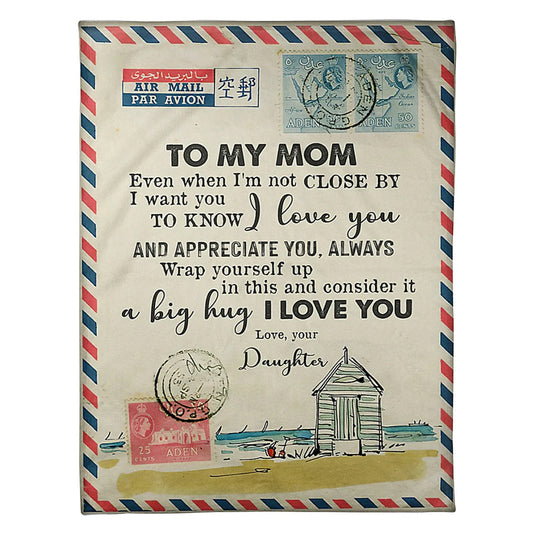 Dear Mom Letter I Love You Flannel Blanket For Cozy Bedroom Sofa Decor