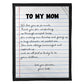 Dear Mom Letter Flannel Blanket For Cozy Bedroom Sofa Decor
