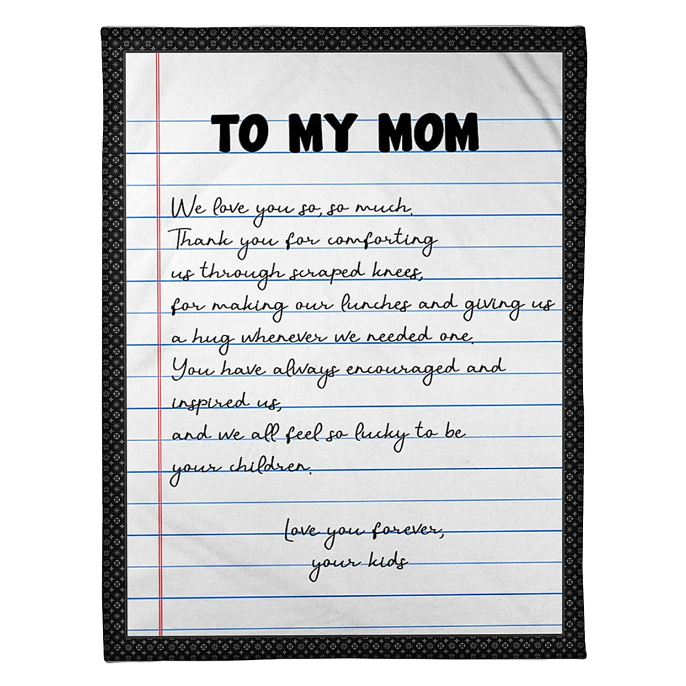 Dear Mom Letter Flannel Blanket For Cozy Bedroom Sofa Decor