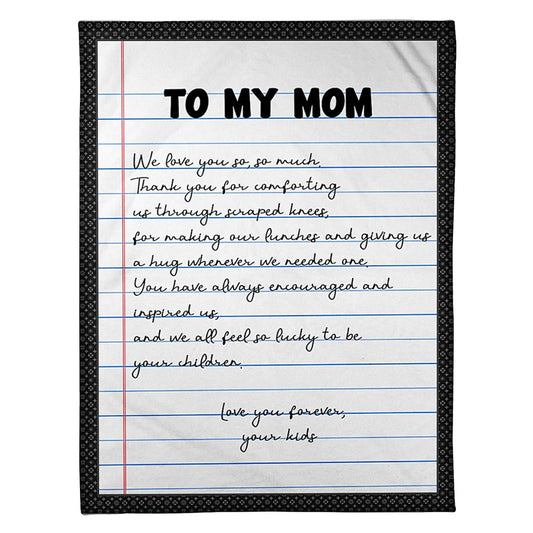 Dear Mom Letter Flannel Blanket For Cozy Bedroom Sofa Decor
