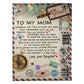 Letter You Will Always Be My Loving Mother Flannel Blanket For Cozy Bedroom Sofa Decor
