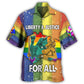 Liberty Justice Rainbow Equality Hawaiian Shirt For Summer Vacation, Beach Travel, And Casual Wear