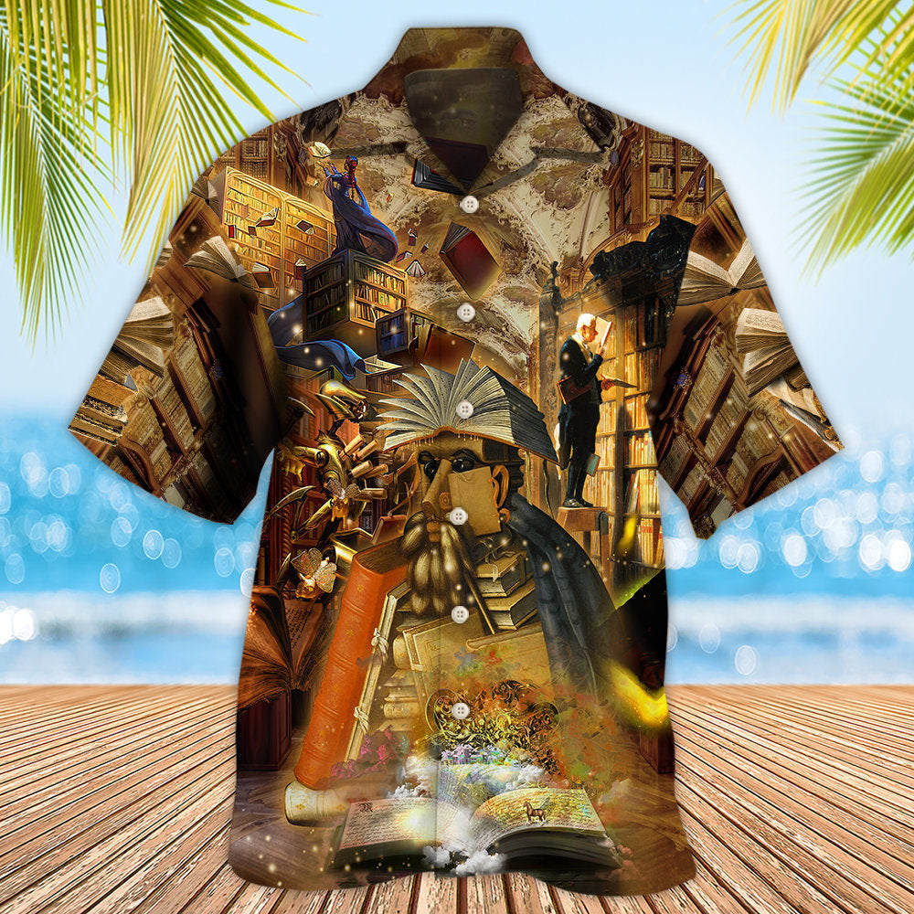 Mysterious Librarian Book Hawaiian Shirt For Island Vacations, Resort Wear, And Relaxed Seasonal Style