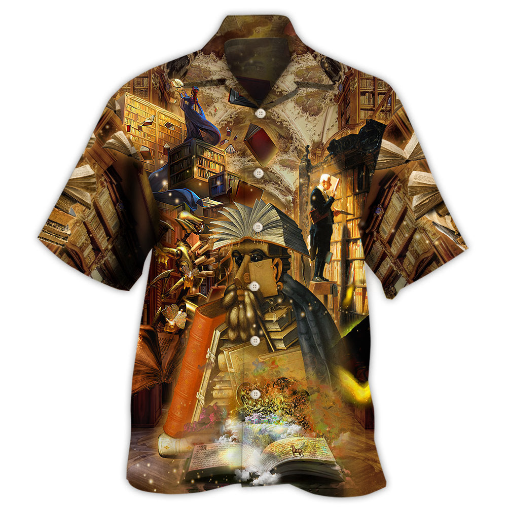 Mysterious Librarian Book Hawaiian Shirt For Island Vacations, Resort Wear, And Relaxed Seasonal Style