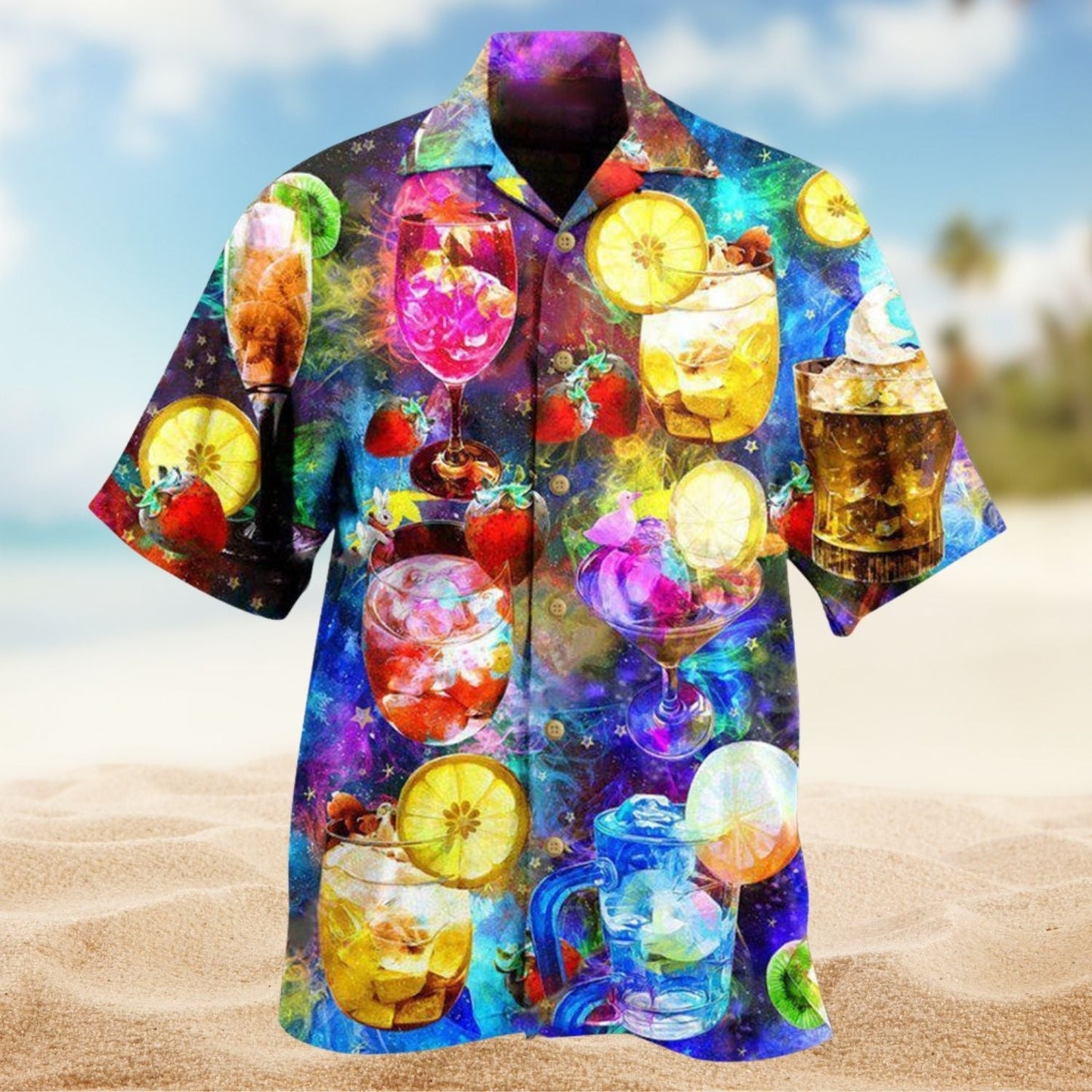 Life Is A Crazy Cocktail Mixture Hawaiian Shirt For Tropical Trips Food Fans And Cheerful Summer Outings
