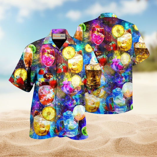 Life Is A Crazy Cocktail Mixture Hawaiian Shirt For Tropical Trips Food Fans And Cheerful Summer Outings