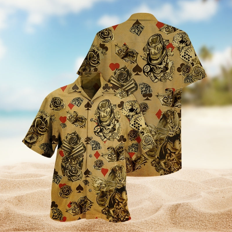 Gamble Creative Pattern Hawaiian Shirt For Resort Trips, Coastal Parties, And Warm Weather Style
