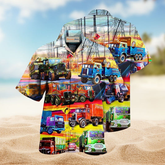 Truck Life Is A Journey Enjoy The Ride Hawaiian Shirt For Summer Vacation Beach Travel And Relaxed Casual Wear
