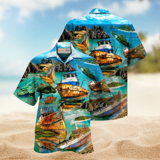 Life Is A Shipwreck Sing In The Lifeboat Hawaiian Shirt For Summer Vacation Beach Travel And Relaxed Casual Wear